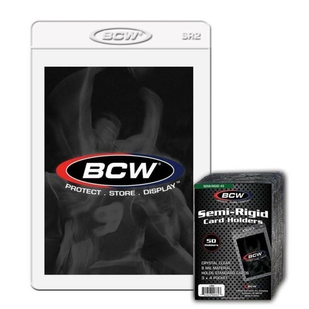 BCW Supplies Semi Rigid Card Holders #2, 1-SR2, 3 “x 4”, 9 Mil, 50ct.